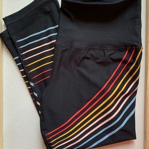 RBX Capri Athletic Leggings Rainbow Print Medium